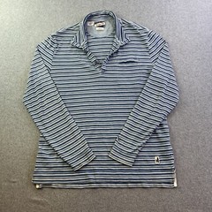 Johnnie O Hanging Out Shirt Mens Medium Blue White Striped Long Sleeve Casual
