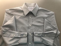 ROUNDTREE & YORKE EUC Gray Cotton Poly Pinpoint 16½ 33