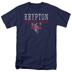 Superman Krypton Lifting Team DC Comics Licensed Adult T-Shirt
