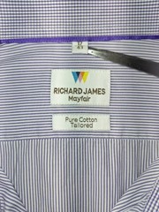 Richard James Shirt Mens 17 Inch Collar Lilac Striped Mayfair Poplin 100% Cotton
