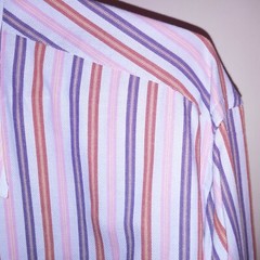 Camicissima Mens Button Down Shirt 44 17.5 Purple Stripe