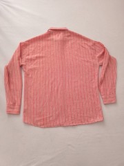 TARZ COOL Mens XXL Striped Long Sleeve Button Up Shirt Coral White Cotton Blend