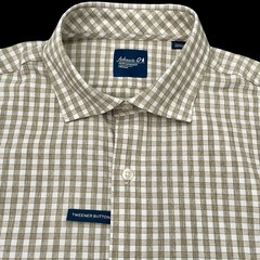 Johnnie-O Performance Button Front Shirt Hazelnut Check Westwood Medium $138