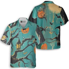 Spooky Ghost Pumpkins Halloween Hawaiian Shirt HYPERFAVOR