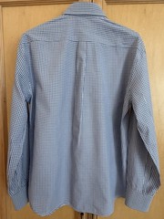 Brunello Cucinelli Blue White Gingham Check Shirt XL Basic Fit Italy Cotton