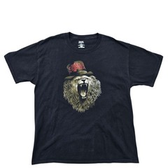 Vintage Hanes Beefy-T L Black Bear Graphic Tee Men’s Cotton Crew neck
