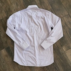 Canali Dress Shirt Men 16.5 42 Purple White Bengal Stripes Cotton Made in Italy