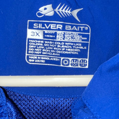 Silver Bait Men’s Blue Button Front Vented Short Sleeve Fishing Shirt Size 3X
