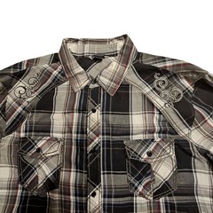 MK Machine Button Down Shirt Embroidered Mens 2XL Long Sleeve Western Streetwear