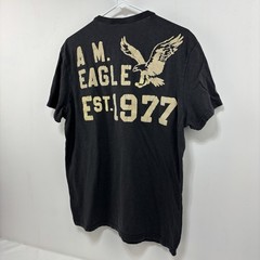 American Eagle TShirt Mens L Gray Athletic Fit Classic USA Preppy Y2K Grunge
