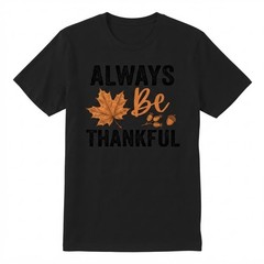 Always Be Thankful Maple Leaf Fall Autumn Thanksgiving T-shirt