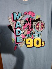 NWT MENS MEDIUM Marvel Comics Deadpool Made in the 90s Retro Light Blue t-shirt
