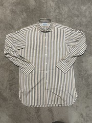 Hilditch & Key London Striped Button Down Shirt Mens 15.5/39cm French Cuff NWOT