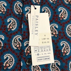 Silver Stone Collection Mens Size M Blue Paisley Button Up Shirt