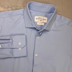 Mizzen + Main Spinnaker Performance Collection Shirt Mens XL Trim Fit Light Blue