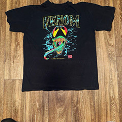 Marvel Venom Lethal Protector Black Graphic Print Crew Neck T-Shirt Men’s XL