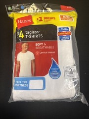 2X Hanes 2135 Crewneck Tagless Men’s T-shirt Medium 3+1 Pack – White