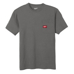 Milwaukee Men’s Medium Gray GRIDIRON Cotton/Polyester Short-Sleeve Pocket TShirt