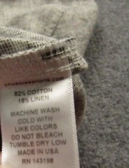 Chubbies The Nutter Large Linen Blend Camp Shirt Gray Pink Green Fleck Made USA