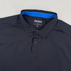 Rhone Delta Golf Polo Mens L Nylon Black Short Sleeve Lightweight Athleisure