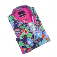 Eight X Floral Patchwork Print Button Down Shirt Size S