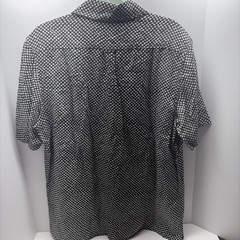 Neuw Men’s Large Black Button Up Shirt Micro Dot Short Sleeve Casual Modern