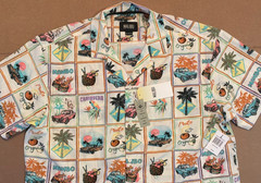 NWT $58 Malibu Drill Clothing 4-Way Stretch Fabric Tropical Print Shirt Size 2XL