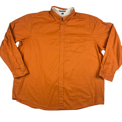 Port Authority Shirt Mens 4XL Button Down Long Sleeve Workwear Casual Orange