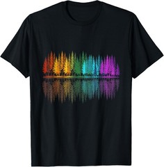 Colorful Rainbow Forest Trees Reflection Natures Outdoor Art T-Shirt