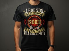 22nd Birthday T Shirt Born In 2003 Mens Gifts 22 Years Old Tee Aged Perfectly