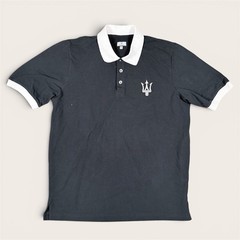 Official Maserati Men 2XL Short Sleeve Polo Shirt Trident Logo Embroidered Black