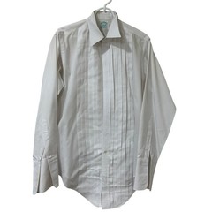Brooks Brothers Vtg Mens 15.5 White Brookscloth Long Sleeve Pleated Tuxedo Shirt