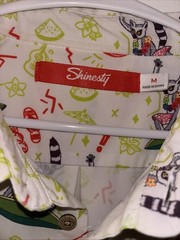 Shinesty Shirt Fruit Smash Men’s Button Up Lemur Hawaiian Short Sleeve Size Med