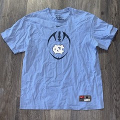Blue Nike Team UNC North Carolina Football Graphic T-Shirt – Medium Loose Fit