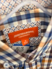 Johnston & Murphy Performance Plaid Button-Up Shirt