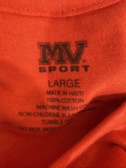 USMC “MARINES – EARNED NEVER GIVEN” Red T-Shirt – Size L – by MV Sport – NWT!