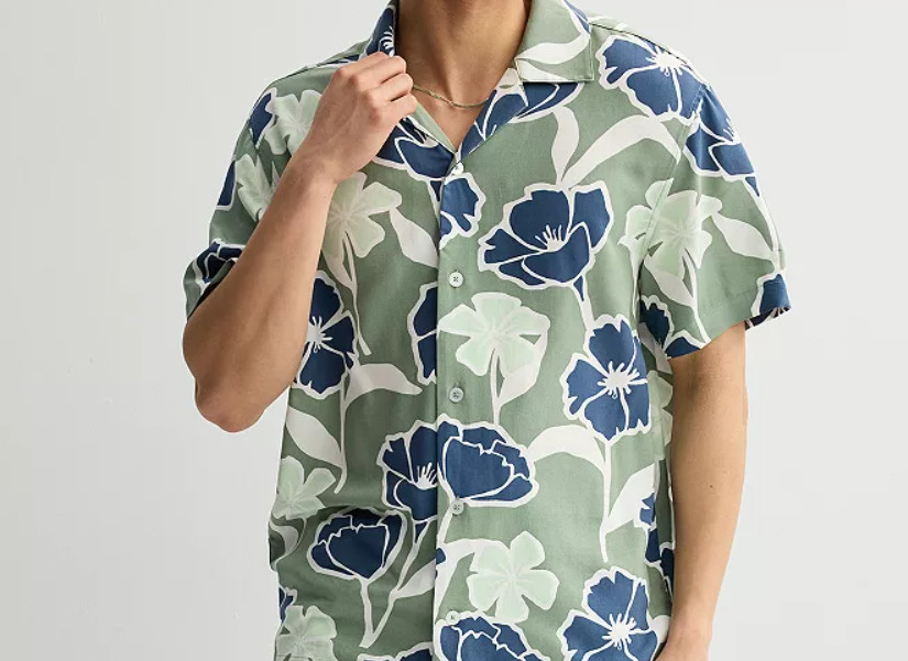 Men’s Trinity Coast Camp Collar Button-Down Shirt Sizes S , M , L , XL ,XXL.