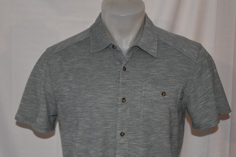 MARSH WEARS Medium Men’s S/S Polyester Cotton Button Up Shirt Sage Green