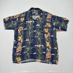 Pineapple Connection Hawain Men’s Button Down SS Shirt Size Medium Floral