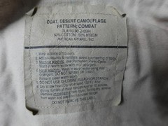 Desert Camouflage Pattern Combat Coat Ripstop American Apparel Small Long