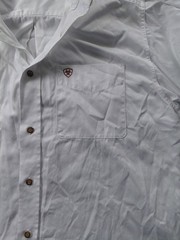 Ariat Men’s Size L White Solid Twill Classic Long Sleeve Button-Up Shirt