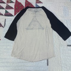Alternative Apparel Alchemy Raglan Baseball Tee Eye Graphic Black Cream Mens M