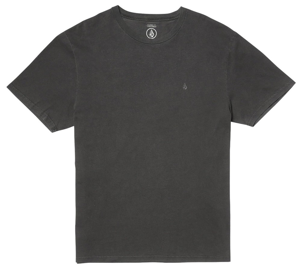 Volcom Solid Stone Embroidered SS T-Shirt – Black – New