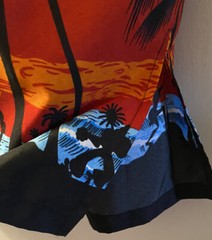 La Leela Hawaiian Shirt Casual Beach Tropical Sunset Button Down Men’s L