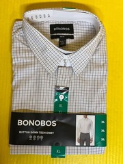 Bonobos Slim Fit Men’s Long Sleeve Button Down Tech Shirt 149651 XL Light Blue