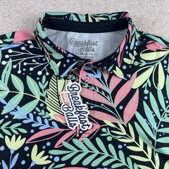RSVLTS Breakfast Balls Springaling Golf Polo Shirt Men XL NWT Floral Tropical