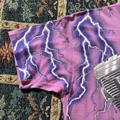90’s Harley Davidson Engine Rare Thunder & Lightning Cropped Pink T-shirt Sz L