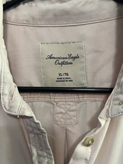 American Eagle Outfitters Pink Solid Twill Lyocell Button-Up Pockets XL