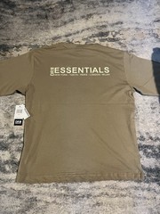 DRI ESSENTIALS Men’s M Brown Solid Logo Crew Neck Short Sleeve T-Shirt