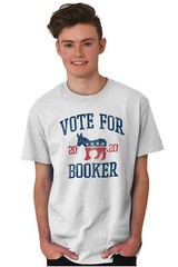 Vote Booker 2020 President Democrat Election Adult Short Sleeve Crewneck Tee